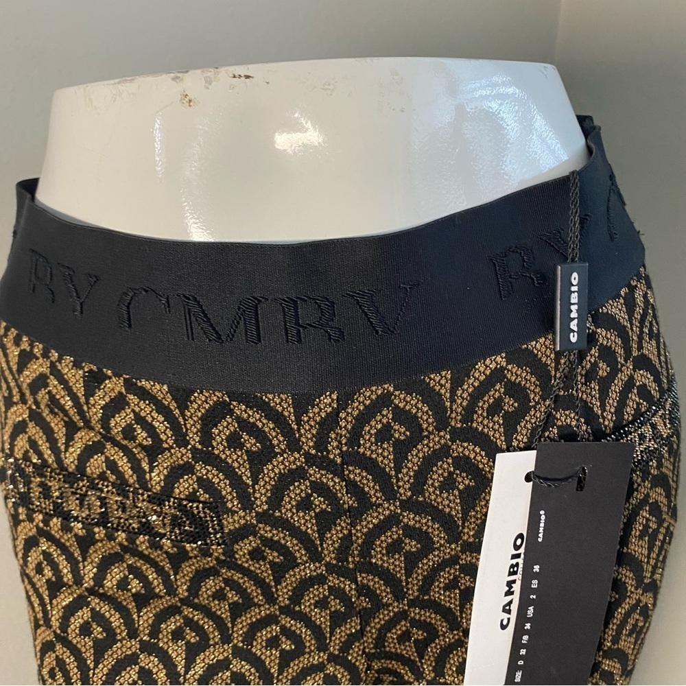 CAMBIO Faith patterned lurex trousers Patterned Black and Gold Women's Pants S2 - Picture 4 of 16